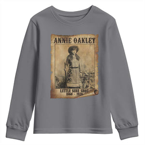 Annie Oakley Youth Sweatshirt Little Sure Shot The Legendary Cowgirl TS11 Charcoal Print Your Wear