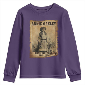 Annie Oakley Youth Sweatshirt Little Sure Shot The Legendary Cowgirl TS11 Purple Print Your Wear