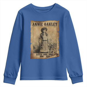 Annie Oakley Youth Sweatshirt Little Sure Shot The Legendary Cowgirl TS11 Royal Blue Print Your Wear