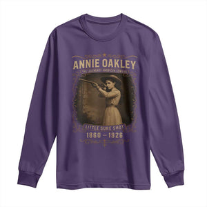 Annie Oakley Long Sleeve Shirt Little Sure Shot The Legendary American Cowgirl TS11 Purple Print Your Wear