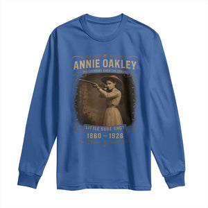 Annie Oakley Long Sleeve Shirt Little Sure Shot The Legendary American Cowgirl TS11 Royal Blue Print Your Wear