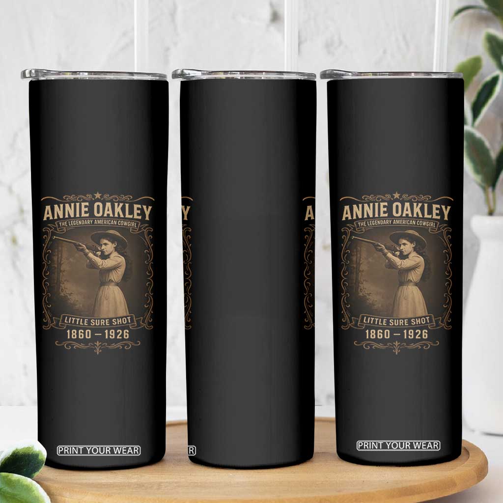 Annie Oakley Skinny Tumbler Little Sure Shot The Legendary American Cowgirl TS11 Print Your Wear