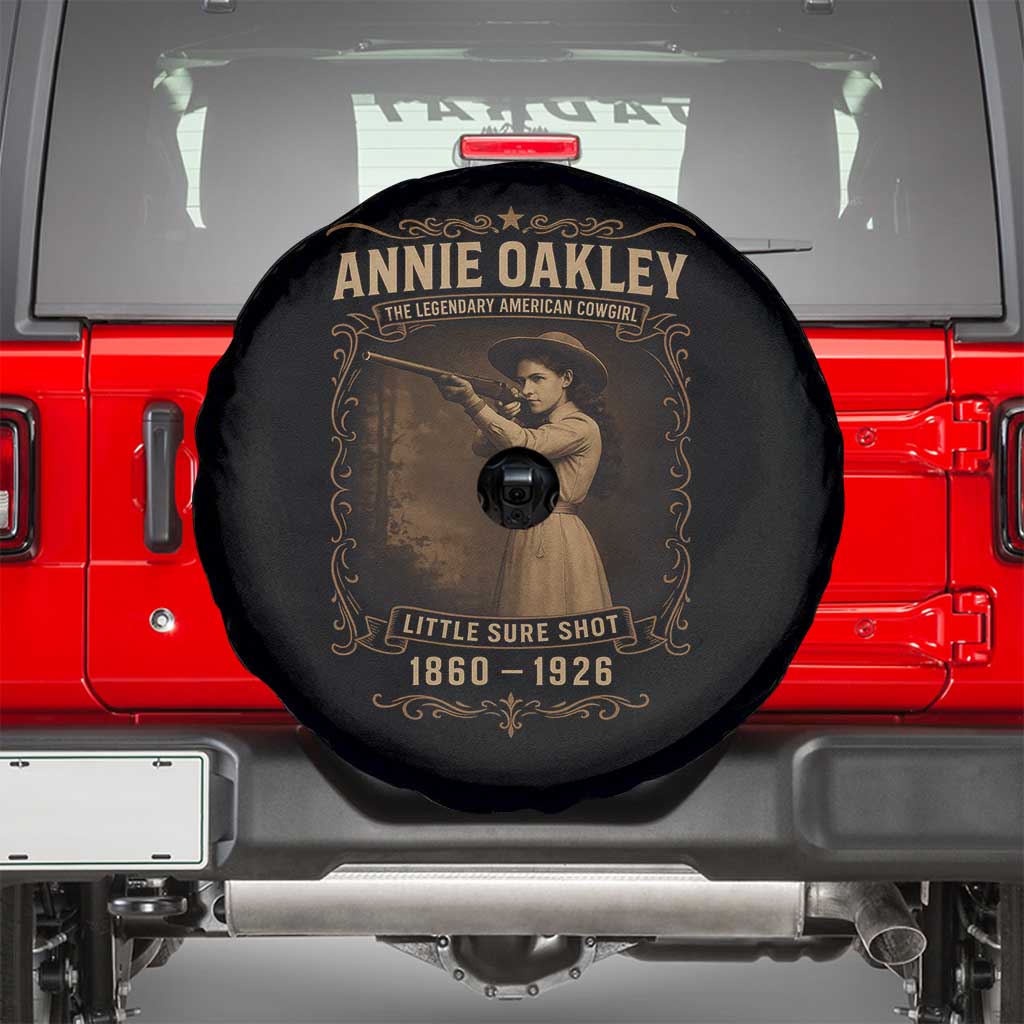 Annie Oakley Spare Tire Cover Little Sure Shot The Legendary American Cowgirl TS11 Black Print Your Wear