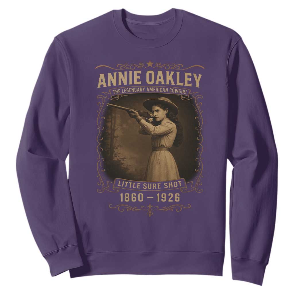 Annie Oakley Sweatshirt Little Sure Shot The Legendary American Cowgirl TS11 Purple Print Your Wear