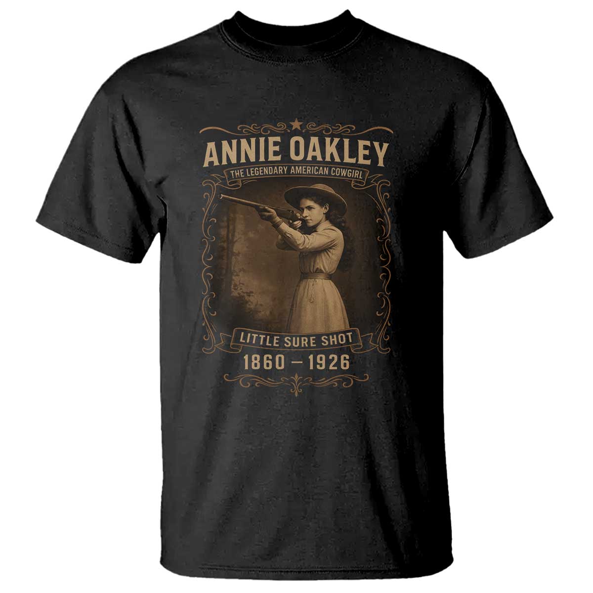 Annie Oakley T Shirt Little Sure Shot The Legendary American Cowgirl TS11 Black Print Your Wear