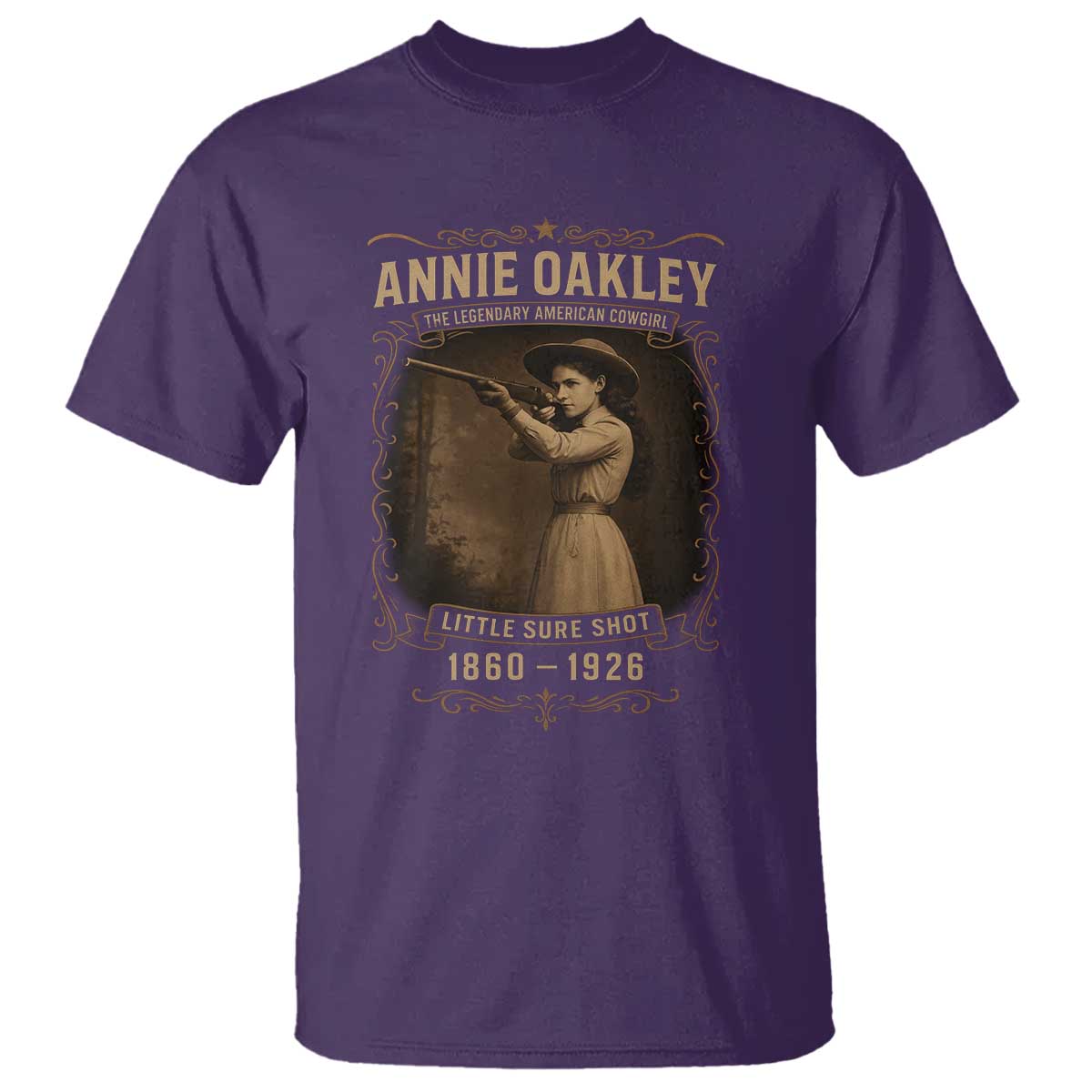 Annie Oakley T Shirt Little Sure Shot The Legendary American Cowgirl TS11 Purple Print Your Wear