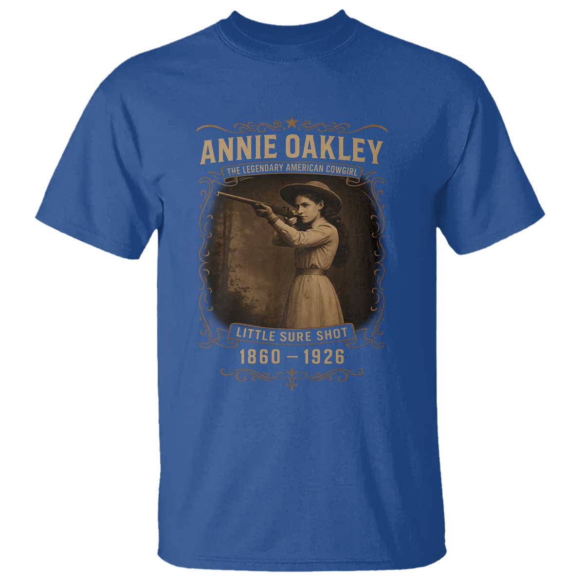 Annie Oakley T Shirt Little Sure Shot The Legendary American Cowgirl TS11 Royal Blue Print Your Wear