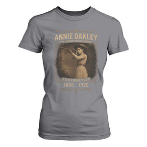 Annie Oakley T Shirt For Women Little Sure Shot The Legendary American Cowgirl TS11 Charcoal Print Your Wear