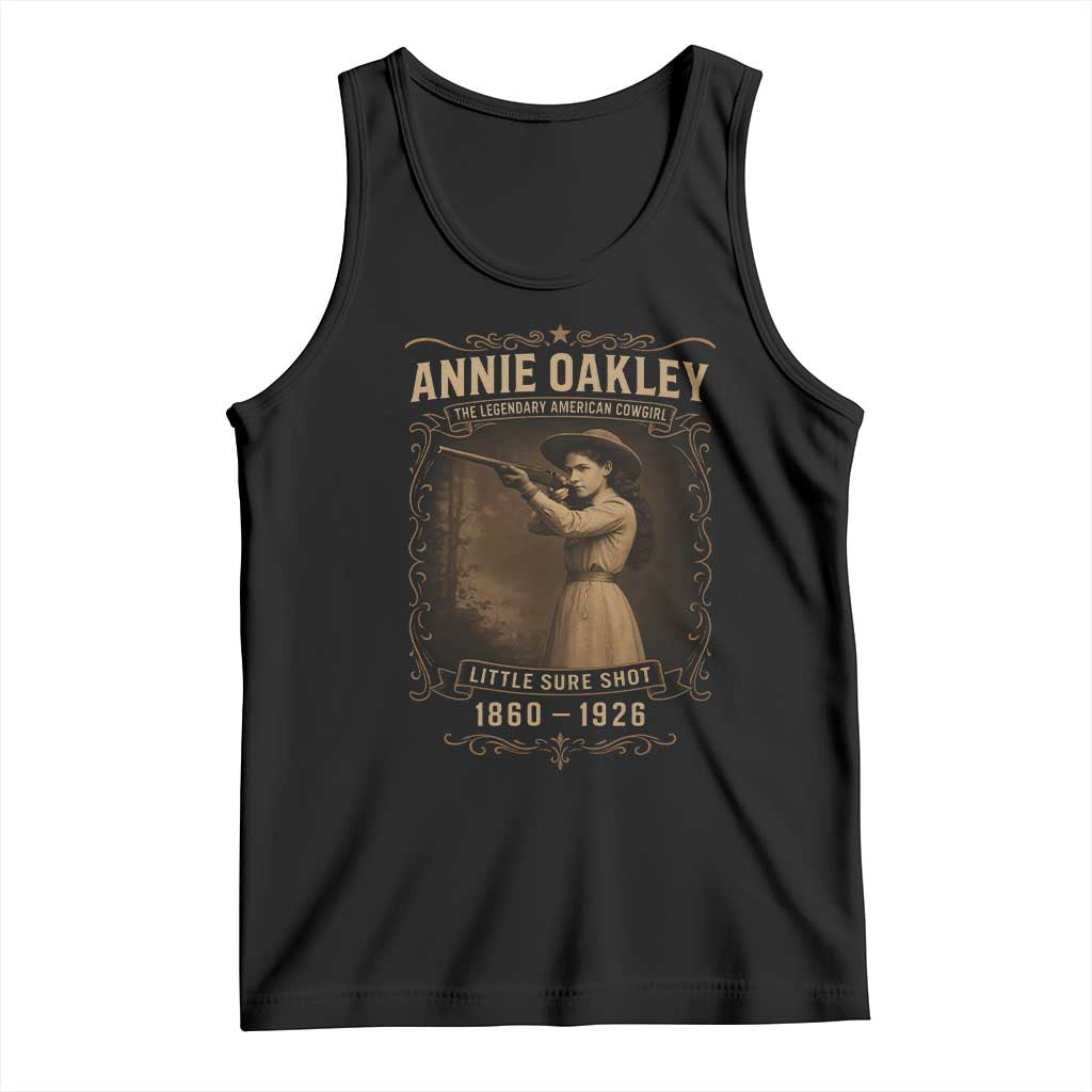 Annie Oakley Tank Top Little Sure Shot The Legendary American Cowgirl TS11 Black Print Your Wear