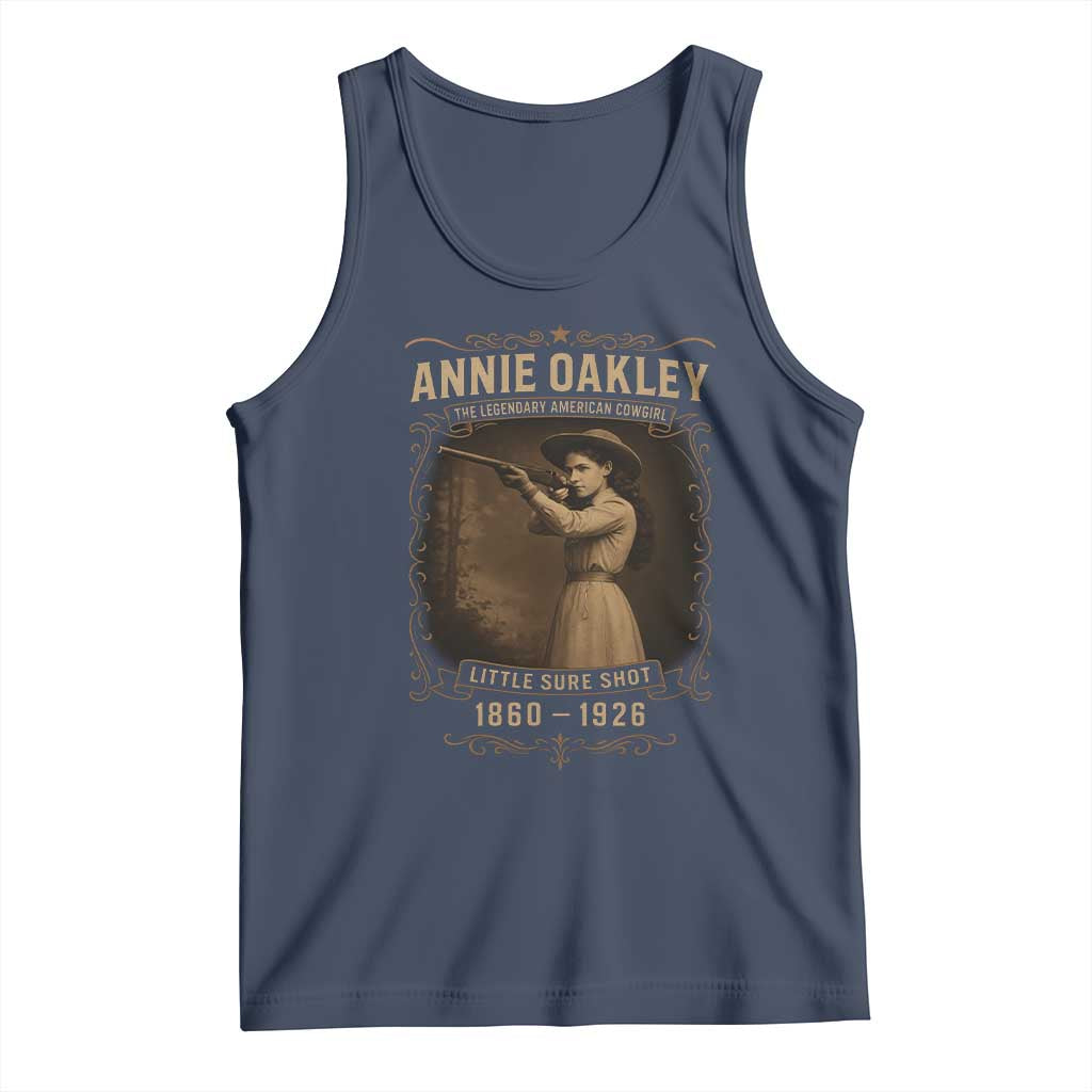 Annie Oakley Tank Top Little Sure Shot The Legendary American Cowgirl TS11 Navy Print Your Wear