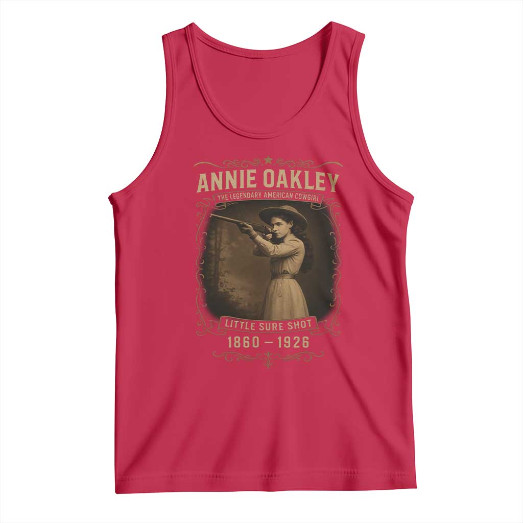 Annie Oakley Tank Top Little Sure Shot The Legendary American Cowgirl TS11 Red Print Your Wear