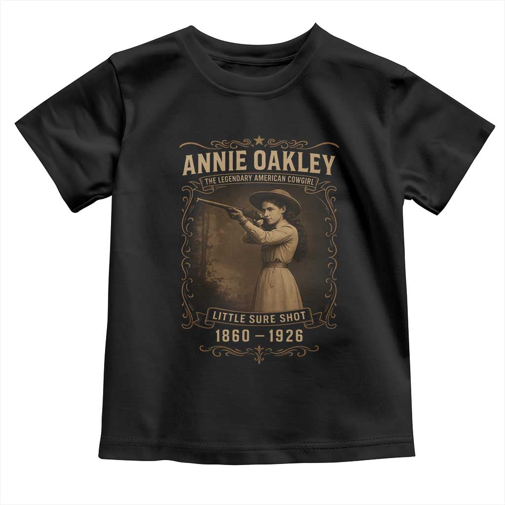 Annie Oakley Toddler T Shirt Little Sure Shot The Legendary American Cowgirl TS11 Black Print Your Wear