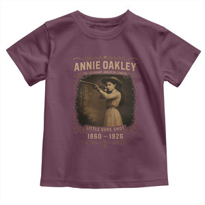 Annie Oakley Toddler T Shirt Little Sure Shot The Legendary American Cowgirl TS11 Maroon Print Your Wear