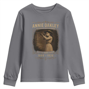 Annie Oakley Youth Sweatshirt Little Sure Shot The Legendary American Cowgirl TS11 Charcoal Print Your Wear