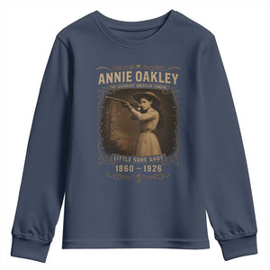 Annie Oakley Youth Sweatshirt Little Sure Shot The Legendary American Cowgirl TS11 Navy Print Your Wear