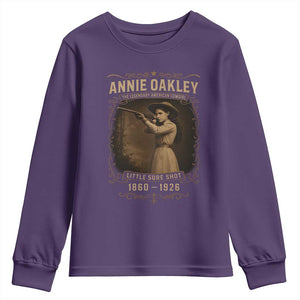 Annie Oakley Youth Sweatshirt Little Sure Shot The Legendary American Cowgirl TS11 Purple Print Your Wear