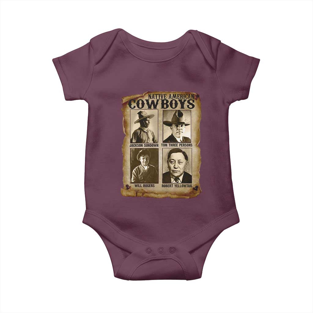 Native American Cowboy Legends Baby Onesie Vintage Western Rodeo TS11 Maroon Print Your Wear