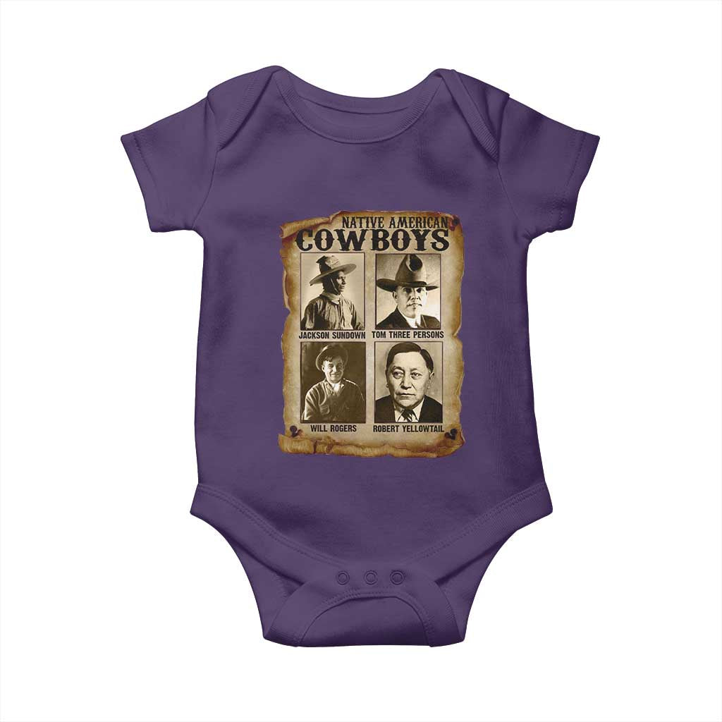 Native American Cowboy Legends Baby Onesie Vintage Western Rodeo TS11 Purple Print Your Wear