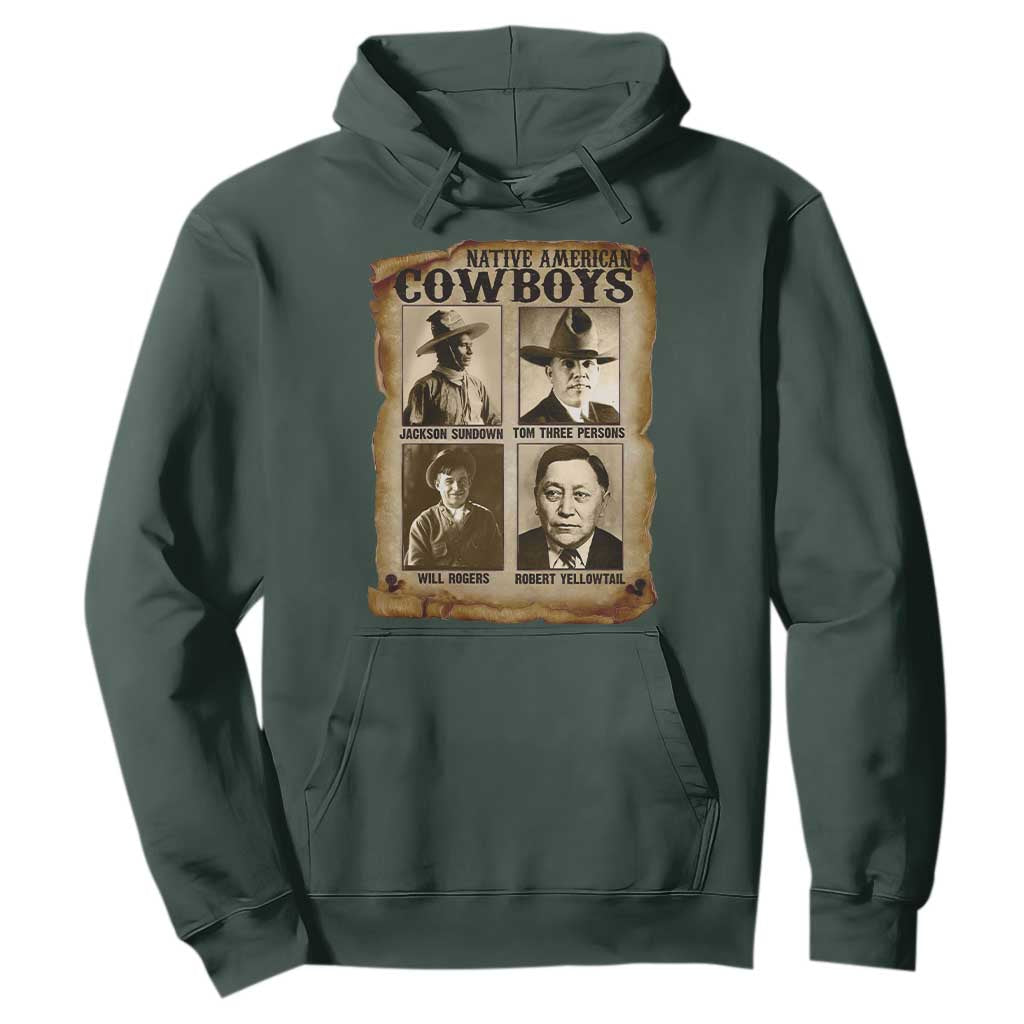 Native American Cowboy Legends Hoodie Vintage Western Rodeo TS11 Dark Forest Green Print Your Wear