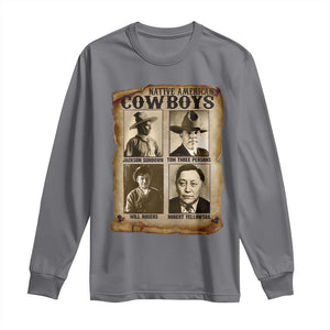 Native American Cowboy Legends Long Sleeve Shirt Vintage Western Rodeo TS11 Charcoal Print Your Wear