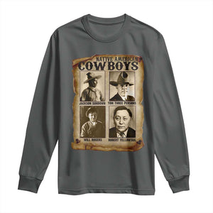 Native American Cowboy Legends Long Sleeve Shirt Vintage Western Rodeo TS11 Dark Heather Print Your Wear