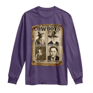Native American Cowboy Legends Long Sleeve Shirt Vintage Western Rodeo TS11 Purple Print Your Wear