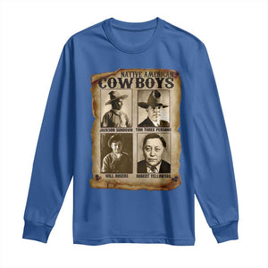 Native American Cowboy Legends Long Sleeve Shirt Vintage Western Rodeo TS11 Royal Blue Print Your Wear