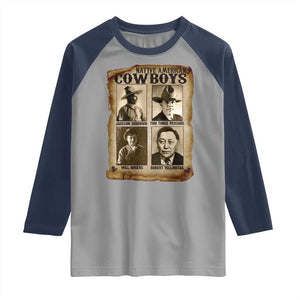 Native American Cowboy Legends Raglan Shirt Vintage Western Rodeo TS11 Sport Gray Navy Print Your Wear