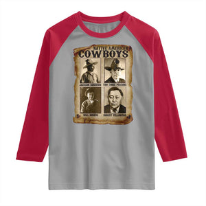 Native American Cowboy Legends Raglan Shirt Vintage Western Rodeo TS11 Sport Gray Red Print Your Wear