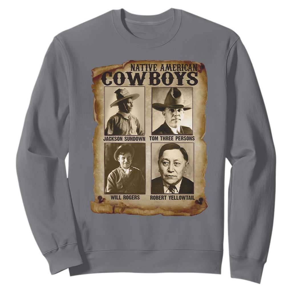 Native American Cowboy Legends Sweatshirt Vintage Western Rodeo TS11 Charcoal Print Your Wear
