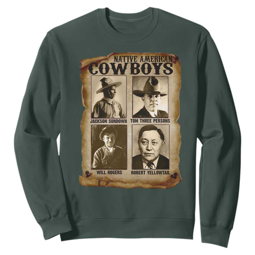 Native American Cowboy Legends Sweatshirt Vintage Western Rodeo TS11 Dark Forest Green Print Your Wear
