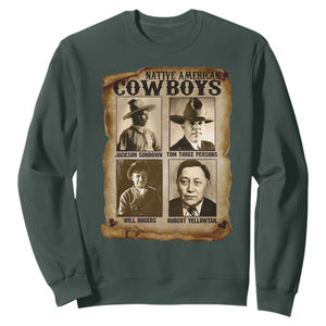 Native American Cowboy Legends Sweatshirt Vintage Western Rodeo TS11 Dark Forest Green Print Your Wear