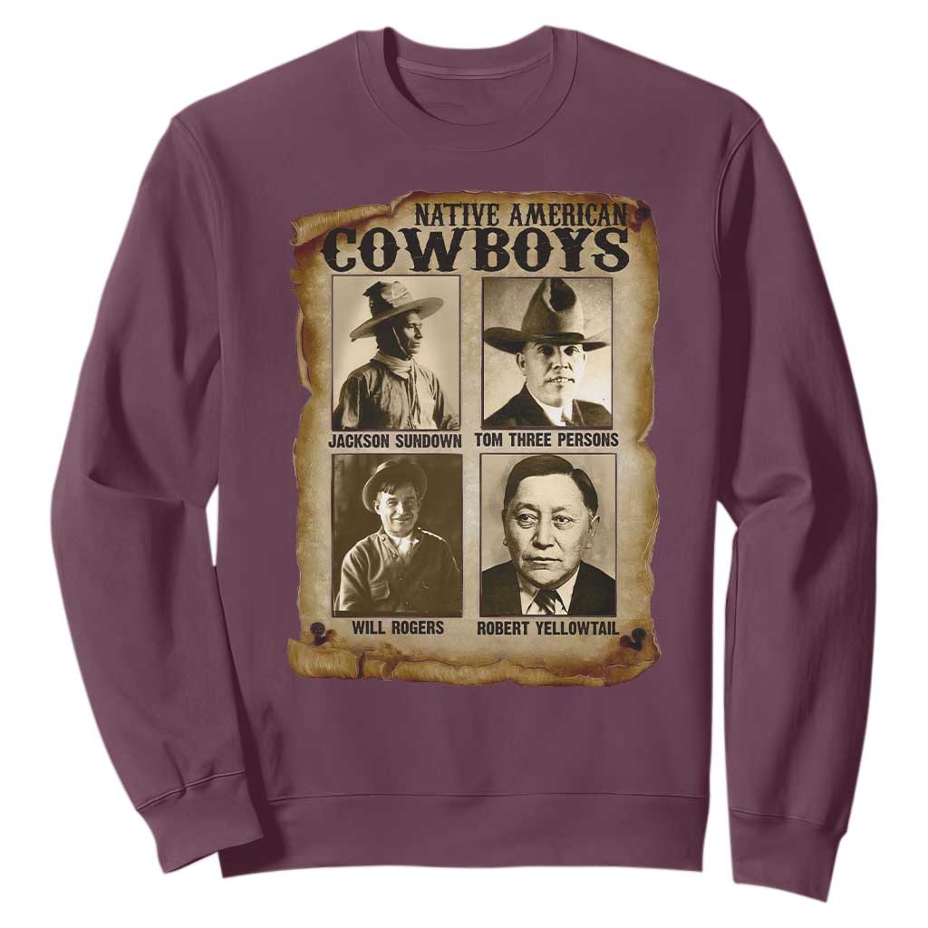 Native American Cowboy Legends Sweatshirt Vintage Western Rodeo TS11 Maroon Print Your Wear