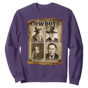 Native American Cowboy Legends Sweatshirt Vintage Western Rodeo TS11 Purple Print Your Wear