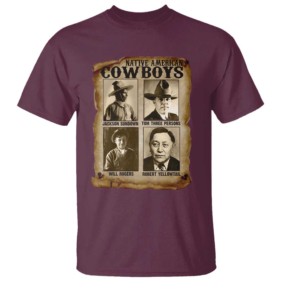 Native American Cowboy Legends T Shirt Vintage Western Rodeo TS11 Maroon Print Your Wear
