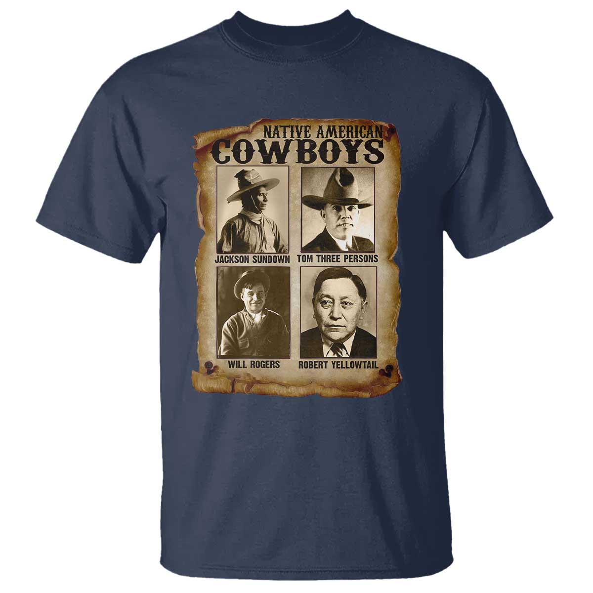 Native American Cowboy Legends T Shirt Vintage Western Rodeo TS11 Navy Print Your Wear