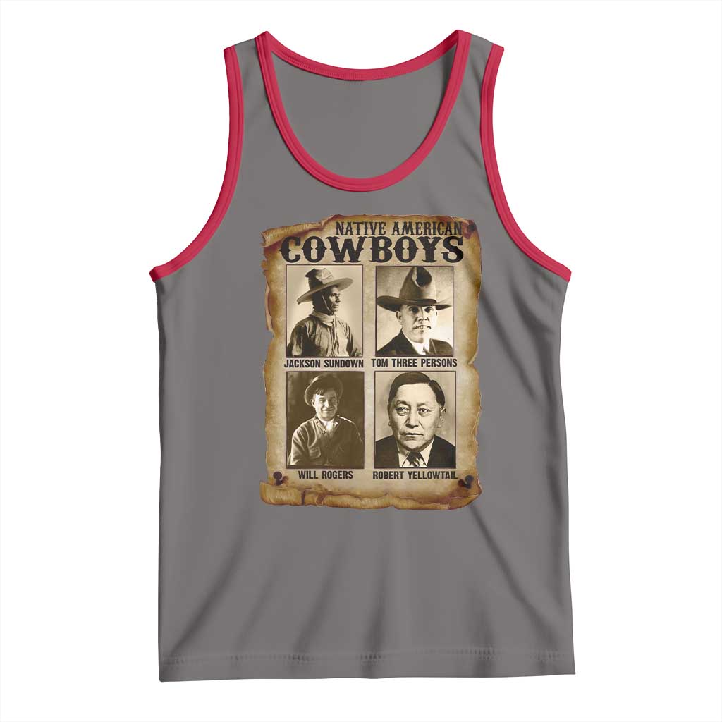 Native American Cowboy Legends Tank Top Vintage Western Rodeo TS11 Deep Heather Red Print Your Wear
