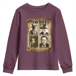 Native American Cowboy Legends Youth Sweatshirt Vintage Western Rodeo TS11 Maroon Print Your Wear
