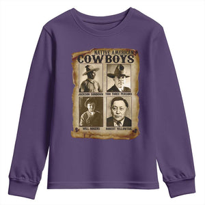 Native American Cowboy Legends Youth Sweatshirt Vintage Western Rodeo TS11 Purple Print Your Wear