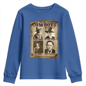 Native American Cowboy Legends Youth Sweatshirt Vintage Western Rodeo TS11 Royal Blue Print Your Wear