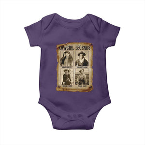 Cowgirl Legends Baby Onesie Vintage Legendary American Old West TS11 Purple Print Your Wear