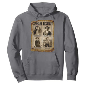 Cowgirl Legends Hoodie Vintage Legendary American Old West TS11 Charcoal Print Your Wear