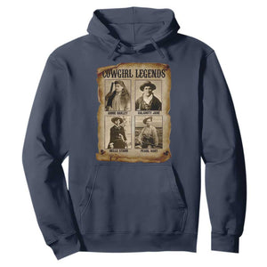 Cowgirl Legends Hoodie Vintage Legendary American Old West TS11 Navy Print Your Wear
