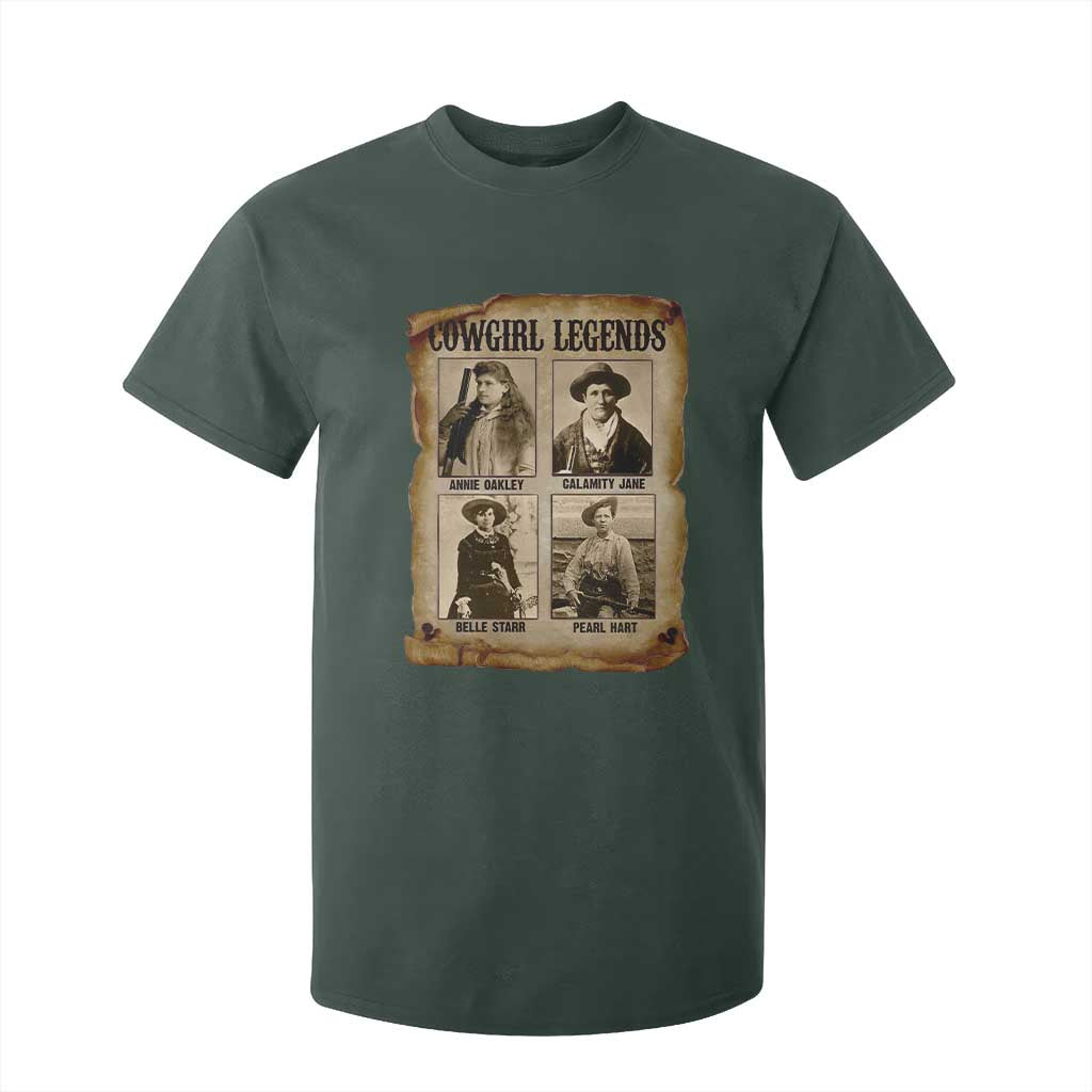 Cowgirl Legends T Shirt For Kid Vintage Legendary American Old West TS11 Dark Forest Green Print Your Wear