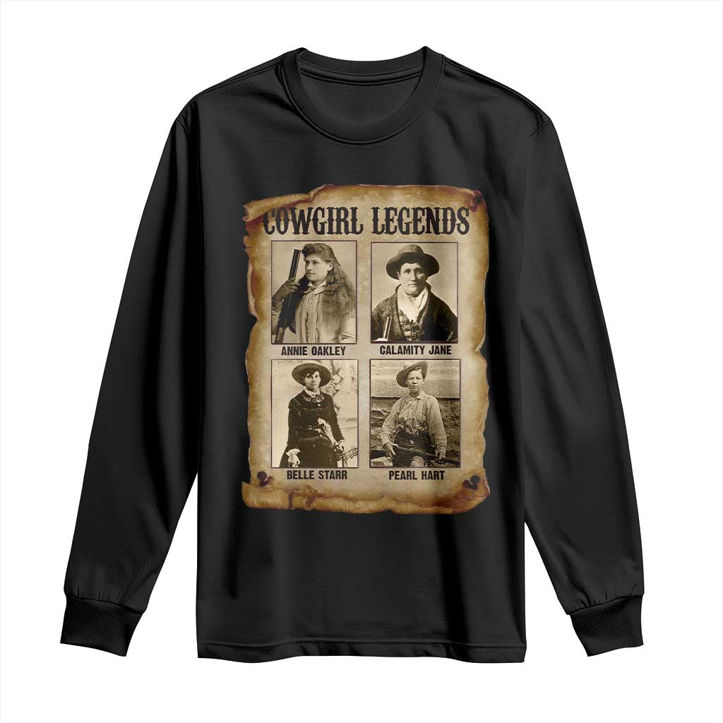Cowgirl Legends Long Sleeve Shirt Vintage Legendary American Old West TS11 Black Print Your Wear