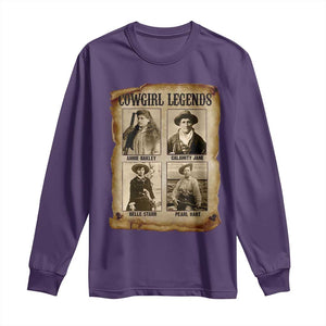 Cowgirl Legends Long Sleeve Shirt Vintage Legendary American Old West TS11 Purple Print Your Wear