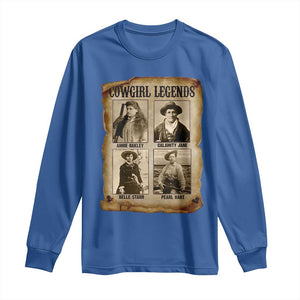 Cowgirl Legends Long Sleeve Shirt Vintage Legendary American Old West TS11 Royal Blue Print Your Wear