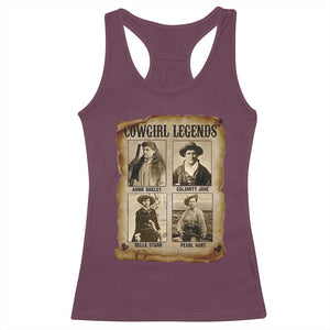 Cowgirl Legends Racerback Tank Top Vintage Legendary American Old West TS11 Maroon Print Your Wear