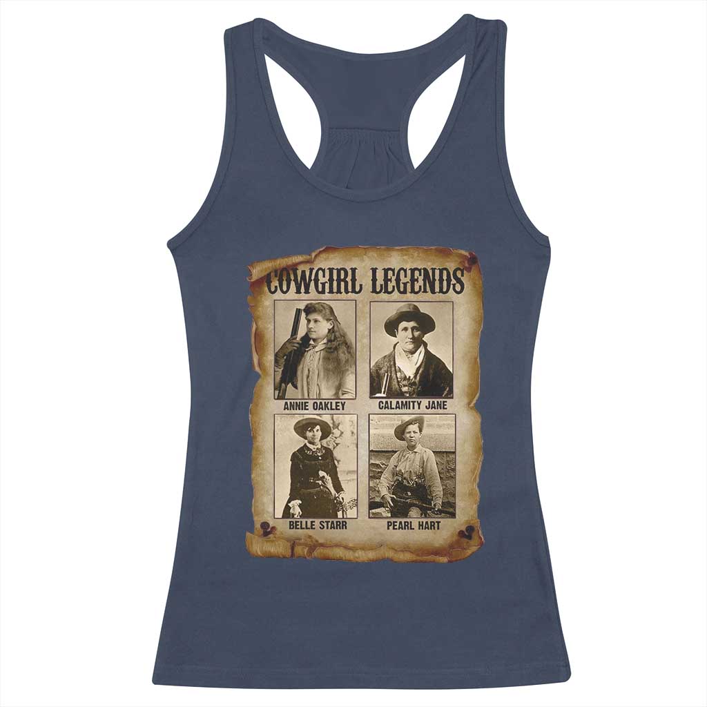 Cowgirl Legends Racerback Tank Top Vintage Legendary American Old West TS11 Navy Print Your Wear