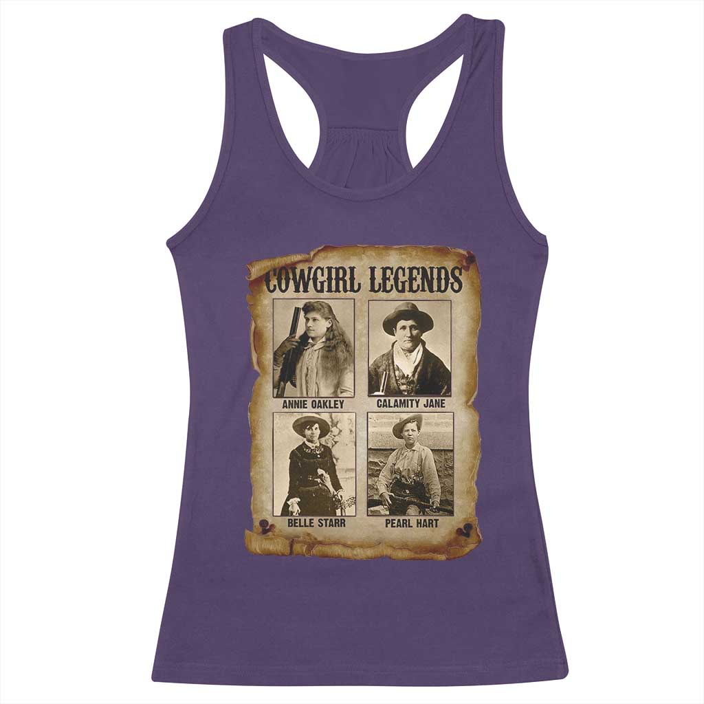 Cowgirl Legends Racerback Tank Top Vintage Legendary American Old West TS11 Purple Print Your Wear